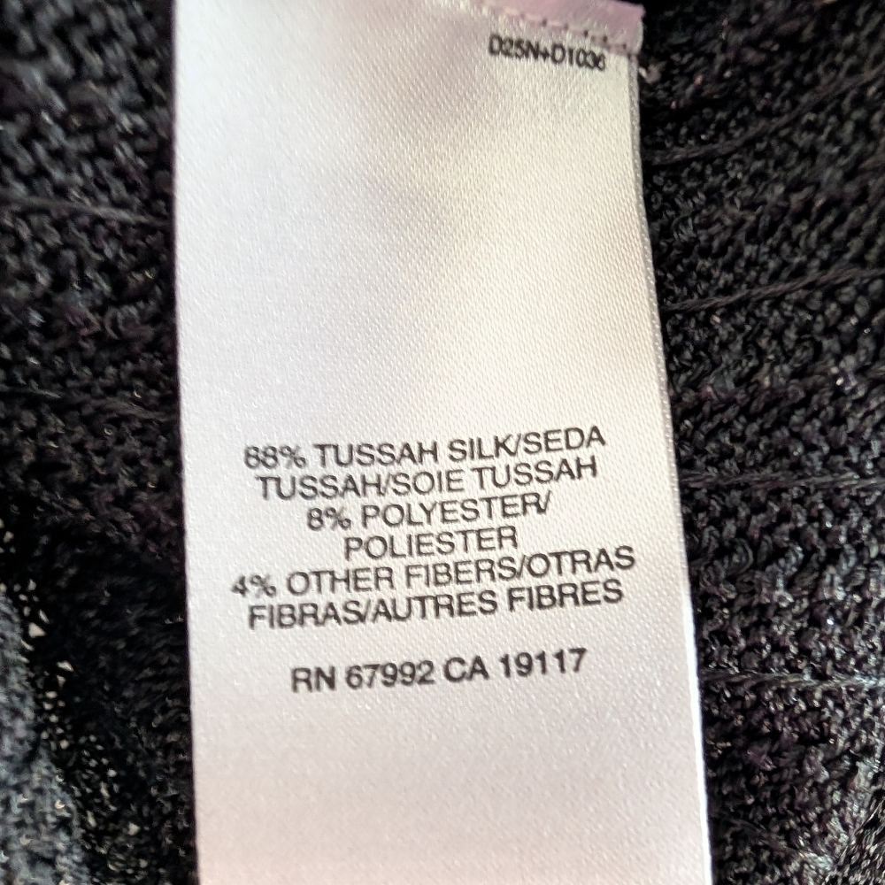 Sigrid Olsen Black Silk Blend Silver Sequin Stripes Sleeveless Knit Pullover Top - Picture 13 of 14